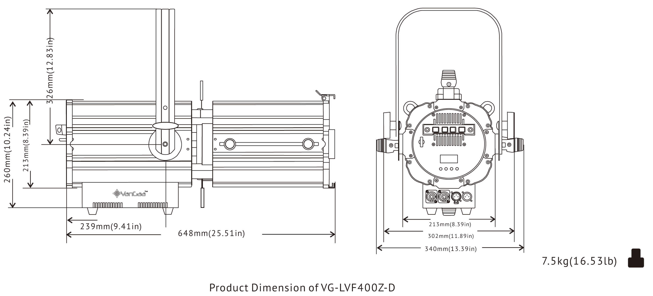 VG-LVF400Z-D Dimension
