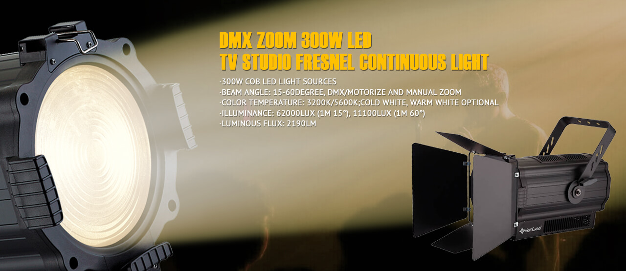 300w motorize zoom led fresnel spot light (2)