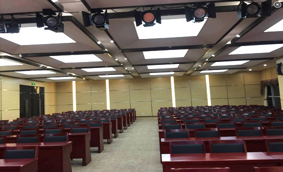 Design renderings of surface light in lecture hall