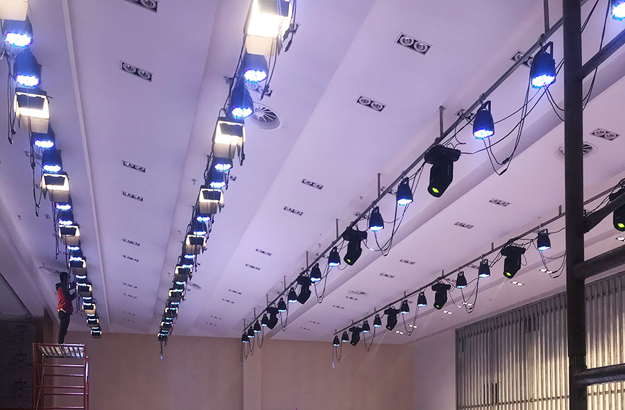 What is the brightness of the LED conference light?